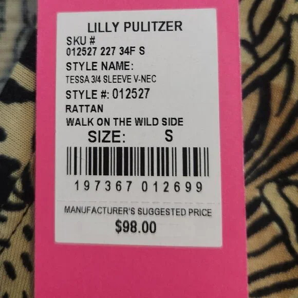 BNWT Lilly Pulitzer Rattan Walk on the Wild Side Tessa 3/4 Sleeve Dress - Picture 2 of 3